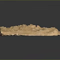 Natural Yellow Rock Featuring Fossilized Shells And Textured Surface On Black Background 3d model