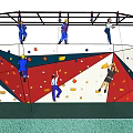 Indoor Climbing Wall Sports Equipment With Colorful Holds For Fitness Training