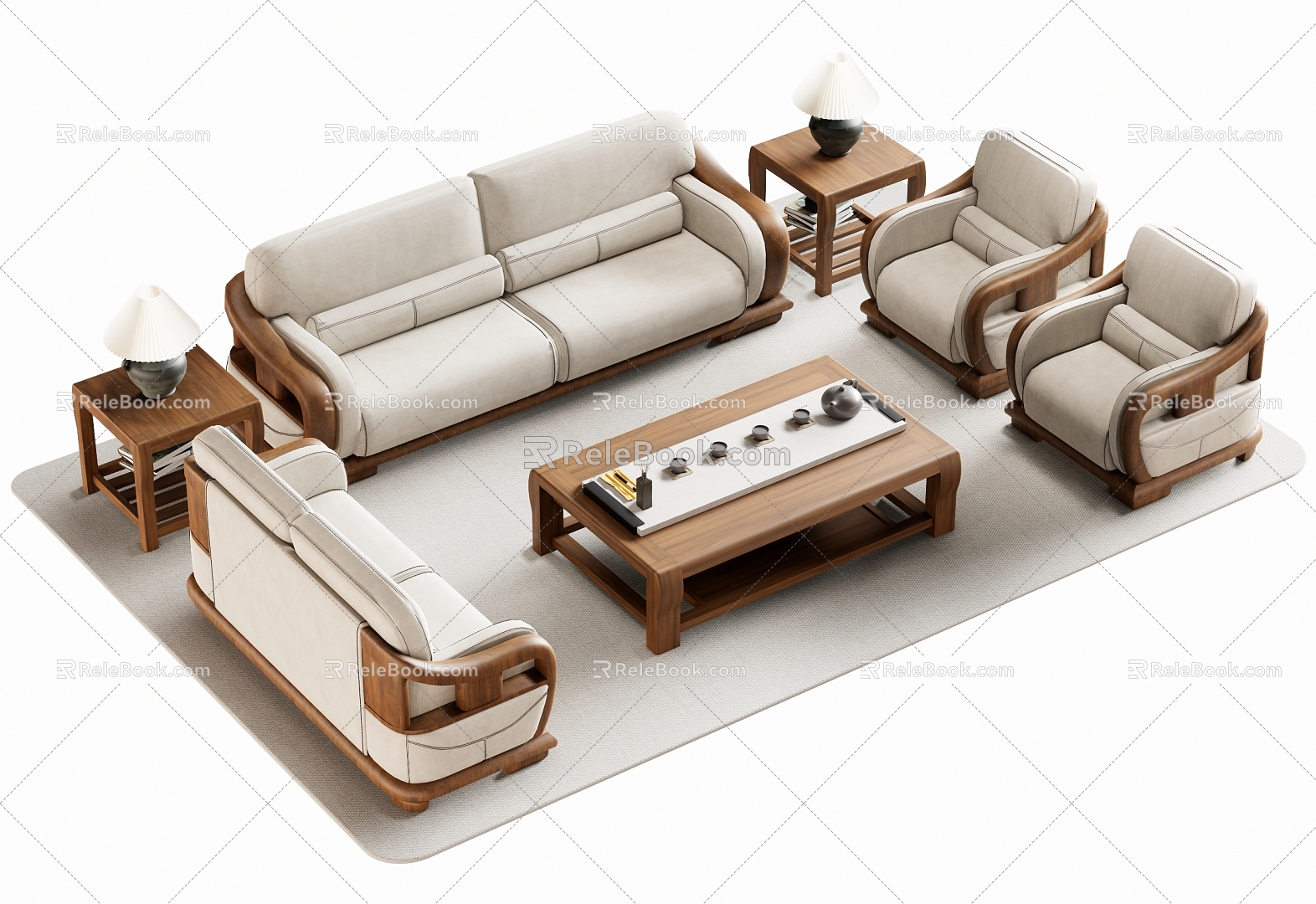 New Chinese Sofa Coffee Table 3d model