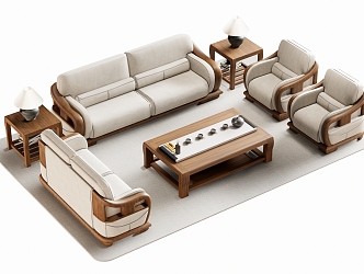 New Chinese Sofa Coffee Table 3d model