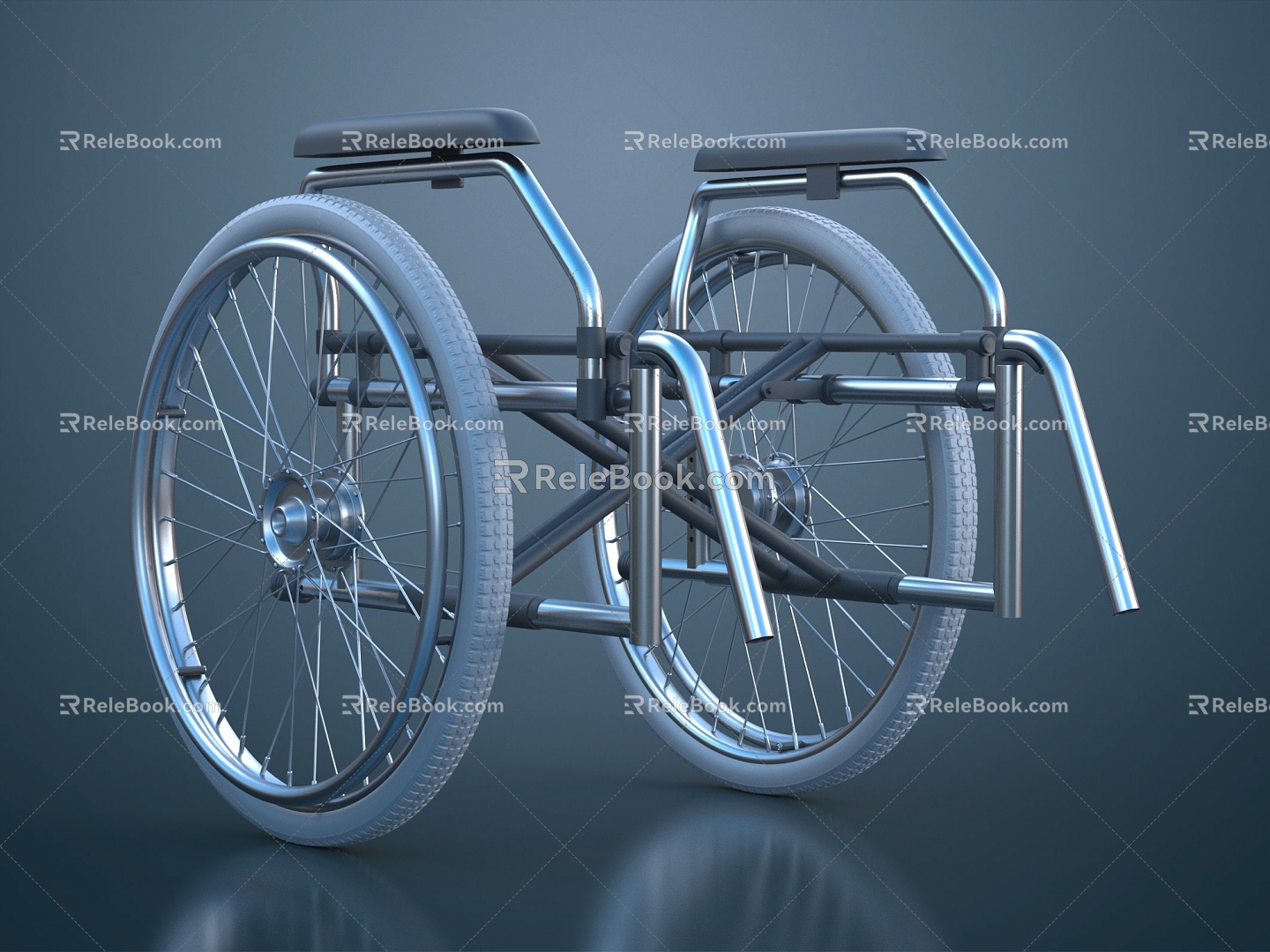 Modern Wheelchair Metal Wheelchair 3d model