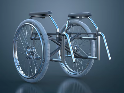 Modern Medical Wheelchair With Metal Frame Large Wheels And Ergonomic Design 3d model