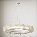 Modern Woven Circular Chandelier With Soft Light For Interior Design 3d model