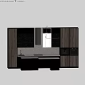 Modern Kitchen With Dark Wood Cabinets Glass Doors Island Countertop And Appliances