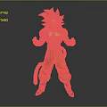 Super Saiyan 4 Goku Action Figure With Black Spiky Hair Red Top And Orange Pants
