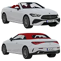 White Luxury Convertible Car With Red Black Interior Sharp Headlights And Alloy Wheels