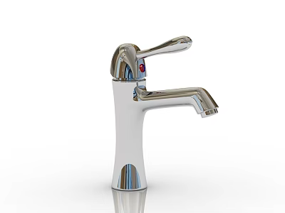Sleek Modern Chrome Faucet With Single Handle Polished Finish And Shiny Design 3d model