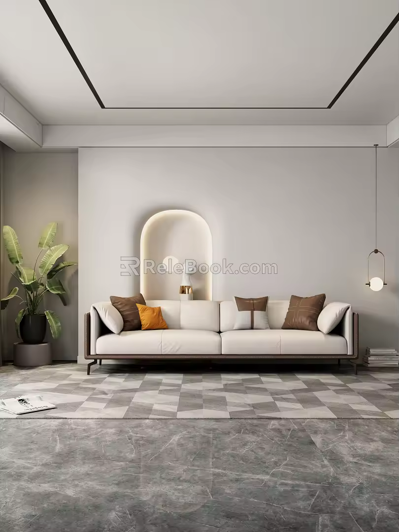 Modern double sofa 3d model