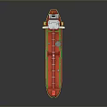Large Commercial Oil Tanker With Red Black Hull And Deck Navigation Equipment