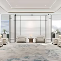 New Chinese Reception Room Reception Sofa Coffee Table Combination Reception Room VIP Negotiation Room Reception Sofa Chair VIP Lounge 3d model