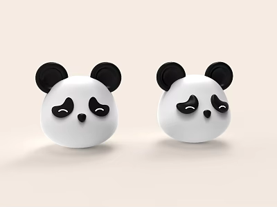 Panda Head Toy Table Lamp 3d model