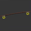 Stylish Longboard Skateboard With Black Deck Red Edge And Yellow Wheels