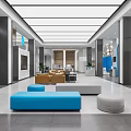 Modern Bright Spacious Bank Lobby With Comfortable Waiting Seats For Great Customer Service Experience