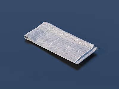 White Folded Fabric Towel For Daily Household Use With Soft Texture 3d model