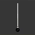 Vertical Metal Pipe with Black Base White Gauge in Sleek Modern Design on Dark Background