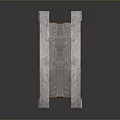 Traditional Wooden Entrance Door With Paneled Design And Natural Wood Frame In 3D Rendering