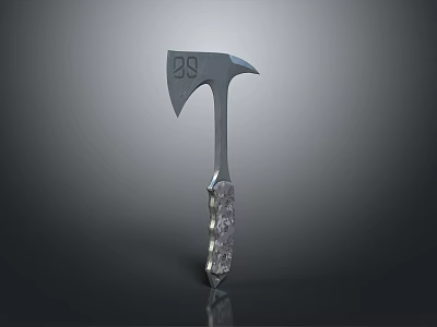 Stainless Steel Axe With Number 29 On Blade And Textured Handle Design For 3d model