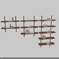 Modern Wooden Multi Tiered Shelving Units With Open Design For Books Storage
