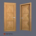 Decorative Wooden Hinged Doors With Intricate Geometric Patterns And Solid Wood Design