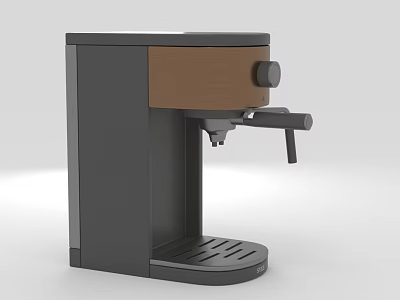 Modern Black And Brown Electric Coffee Machine With Compact Design And Sleek Finish 3d model