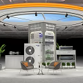 Modern Mall Counter With Appliance Displays Green Plants And Comfortable Seats