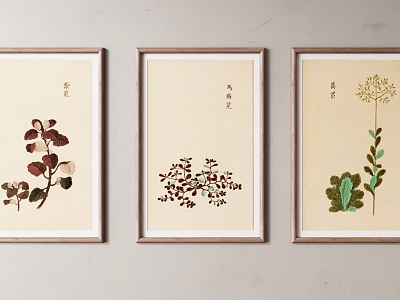 New Chinese Plant Painting Plant Decorative Painting model