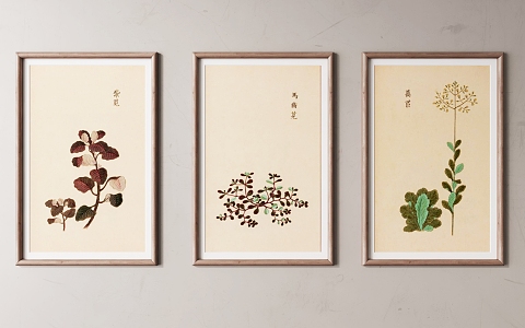 New Chinese Plant Painting Plant Decorative Painting 3d model