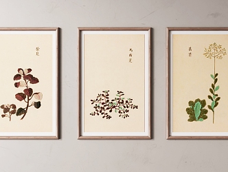 New Chinese Plant Painting Plant Decorative Painting 3d model