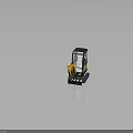 Yellow Black Mini Excavator With Transparent Cabin And Crawler Tracks Design