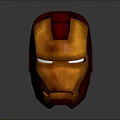 Innovative Weapon Themed Iron Man Helmet 3D Model With Red Orange Glowing Eyes