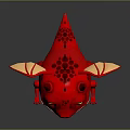Cute Red Cartoon Dragon Character With Yellow Wings Big Eyes And Pink Belly