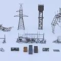 Industrial Metal Structures Including Transmission Towers Water Tower And Scaffolding Components