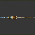 Fantasy Weapon Design With Blue Grip Golden Accents And Sharp Blade