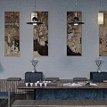 Scenic Teahouse Interior With Large Windows Forest View Wooden Floor Tea Table Teapot And Teacups