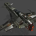 Futuristic Sci Fi Military Spaceship Model With Detailed Armor And Cockpit