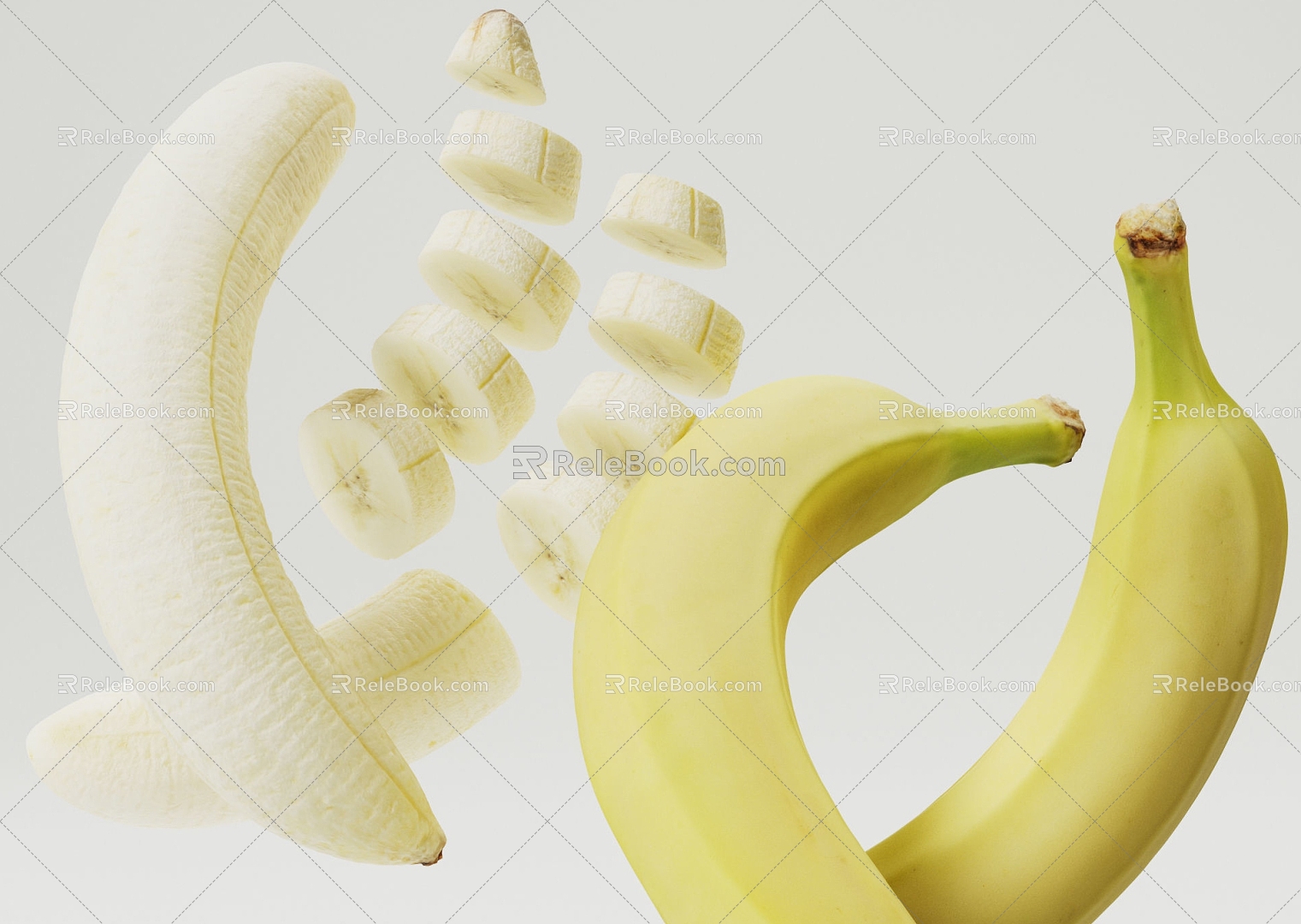 Banana fruit food 3d model