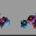 Colorful Handmade Paper Flowers in Various Colors Like Pink Orange Blue Purple Arranged in Clusters