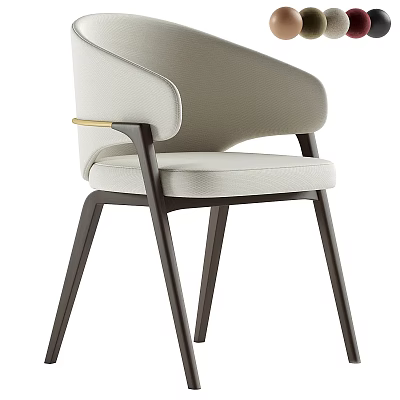 Modern Luxury Upholstered Dining Chair With Sleek Dark Legs And Exquisite Gold Decorative Details 3d model