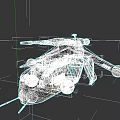 Gray And Blue Futuristic Car With Shark Mouth Design And Aerodynamic Wing Structures