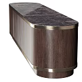 Elegant Wooden Dresser With Black Marble Top And Gold Metal Trim Modern Design