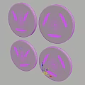Four Circular Wall Decor With Smiley Face Design For Modern Home Interior