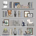 Modern Bookshelf Children's Bookshelf Toy Ornaments Combination 3d model