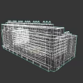 Urban Building Complex With Red Brick Facade Multi Story Windows And Roof Structures 3d model