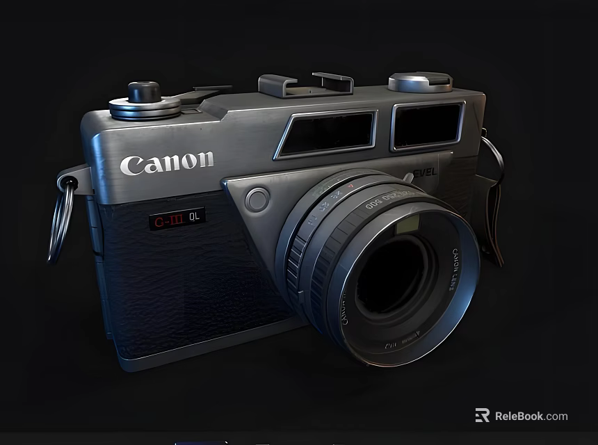 Vintage Canon Digital Camera With Classic Design Retro Lens And Metal Body 3d model 