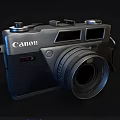 Vintage Canon Digital Camera With Classic Design Retro Lens And Metal Body