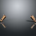Copper Cylindrical Equipment Placed On Black Smooth Surface With Reflections