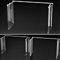 Modern Glass Swing Door Design With Metal Frame And Handles For Interior