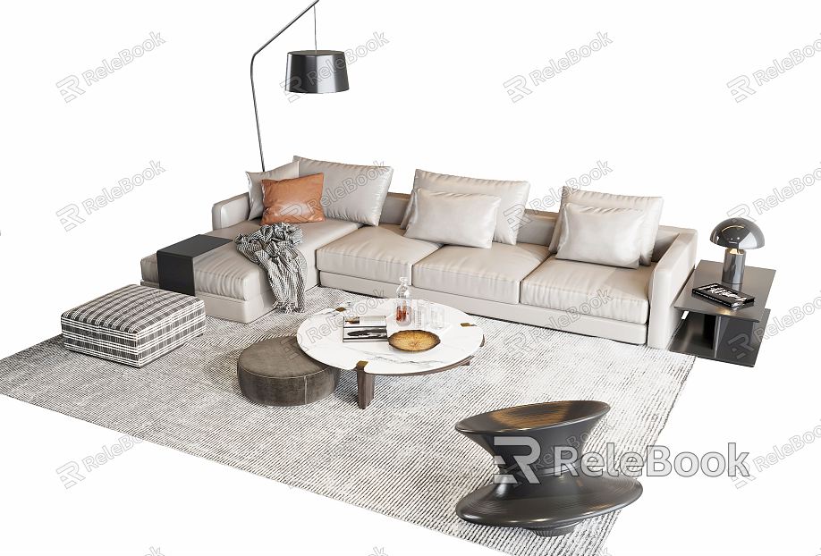 Modern sofa coffee table combination model