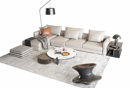 Modern sofa coffee table combination 3d model