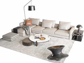 Modern sofa coffee table combination 3d model